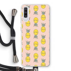 CaseCompany Ananas: Samsung Galaxy A70 Transparant Hoesje met koord