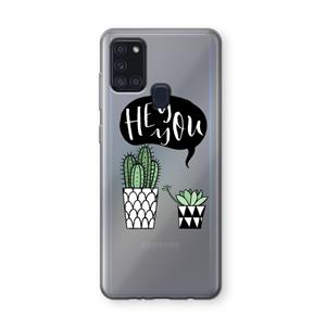 CaseCompany Hey you cactus: Samsung Galaxy A21s Transparant Hoesje