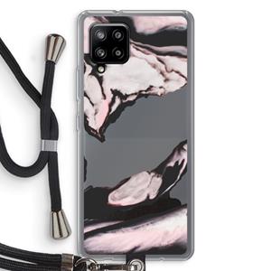 CaseCompany Roze stroom: Samsung Galaxy A42 5G Transparant Hoesje met koord