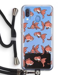 CaseCompany Blub: Samsung Galaxy A40 Transparant Hoesje met koord