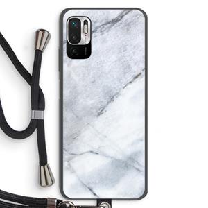CaseCompany Witte marmer: Xiaomi Redmi Note 10 5G Transparant Hoesje met koord