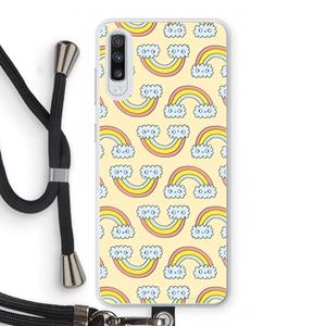 CaseCompany Regenboog: Samsung Galaxy A70 Transparant Hoesje met koord