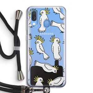 CaseCompany Papegaai: Samsung Galaxy A40 Transparant Hoesje met koord