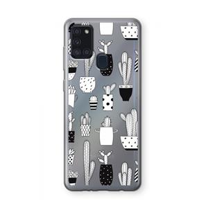 CaseCompany Cactusmotief: Samsung Galaxy A21s Transparant Hoesje