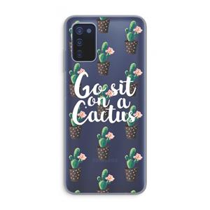 CaseCompany Cactus quote: Samsung Galaxy A03s Transparant Hoesje