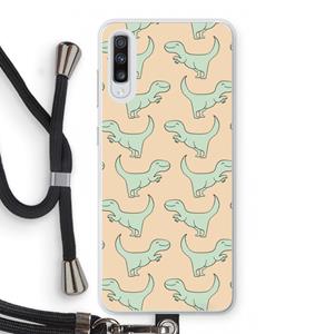 CaseCompany Dinos: Samsung Galaxy A70 Transparant Hoesje met koord