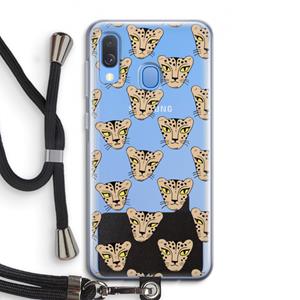 CaseCompany Tijger: Samsung Galaxy A40 Transparant Hoesje met koord