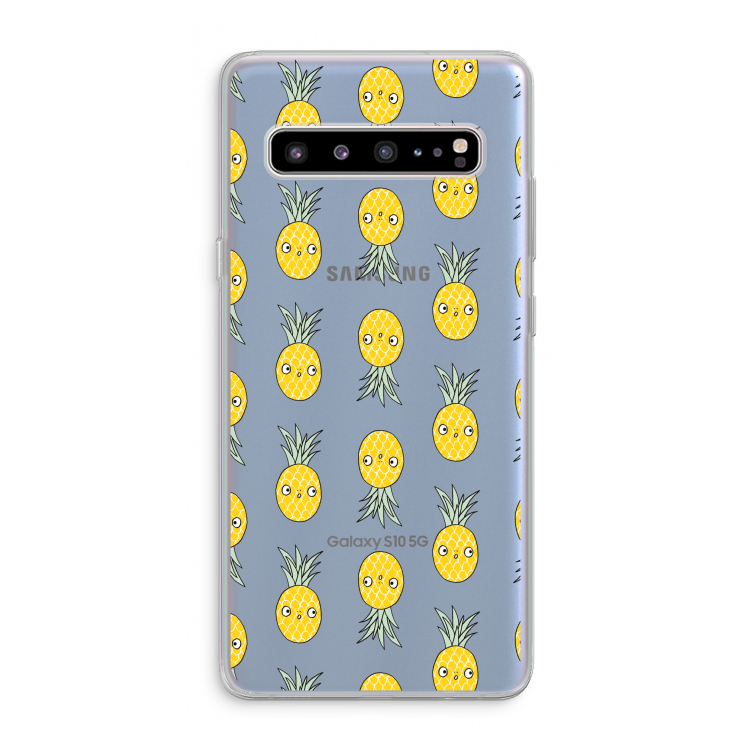 CaseCompany Ananas: Samsung Galaxy S10 5G Transparant Hoesje