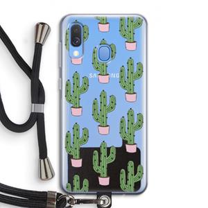 CaseCompany Cactus Lover: Samsung Galaxy A40 Transparant Hoesje met koord