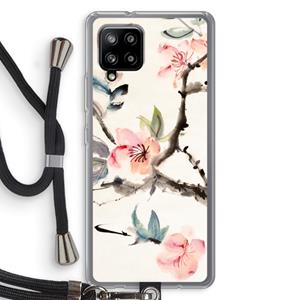 CaseCompany Japanse bloemen: Samsung Galaxy A42 5G Transparant Hoesje met koord