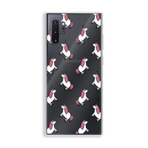 CaseCompany Eenhoorns overal: Samsung Galaxy Note 10 Plus Transparant Hoesje