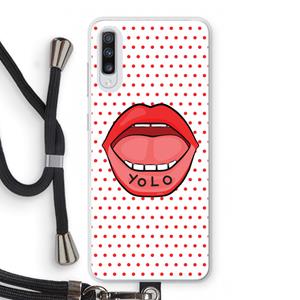 CaseCompany Yolo Denise: Samsung Galaxy A70 Transparant Hoesje met koord