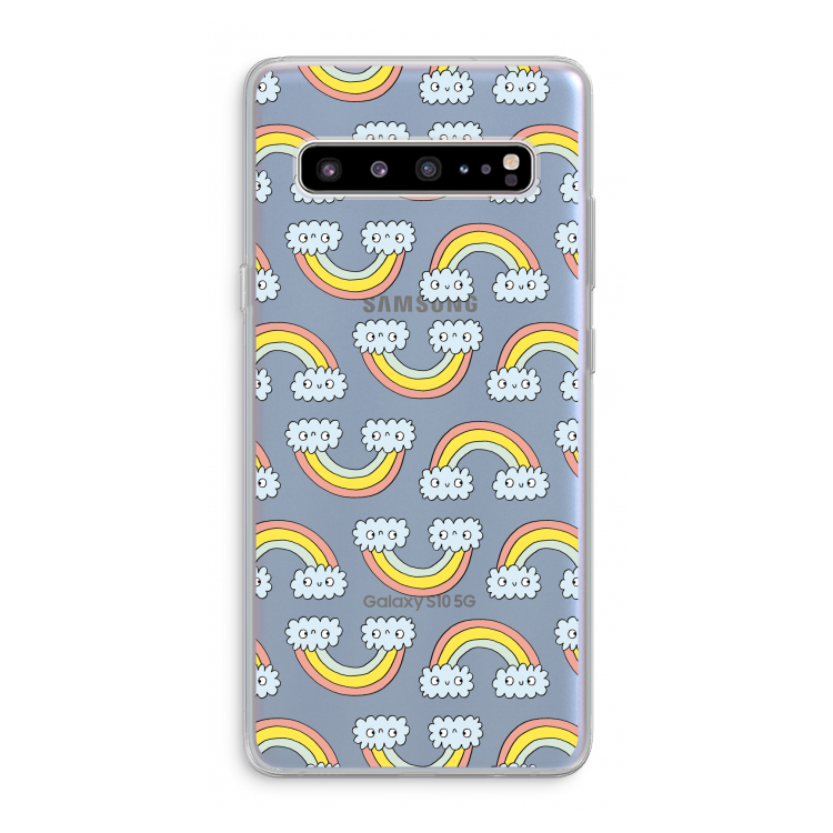 CaseCompany Regenboog: Samsung Galaxy S10 5G Transparant Hoesje