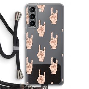 CaseCompany Rock: Samsung Galaxy S21 Transparant Hoesje met koord