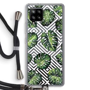 CaseCompany Geometrische jungle: Samsung Galaxy A42 5G Transparant Hoesje met koord