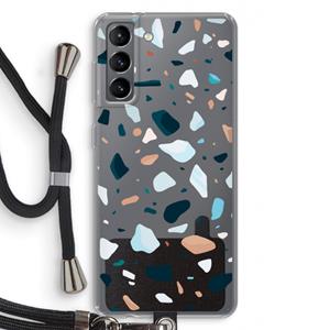 CaseCompany Terrazzo N°13: Samsung Galaxy S21 Transparant Hoesje met koord