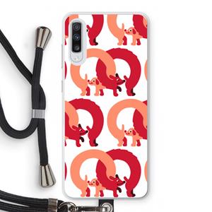 CaseCompany Dogs: Samsung Galaxy A70 Transparant Hoesje met koord