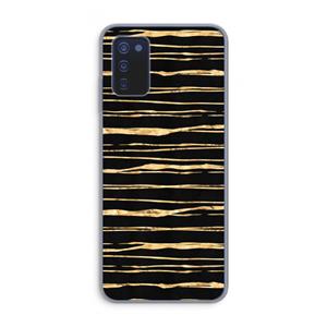 CaseCompany Gouden strepen: Samsung Galaxy A03s Transparant Hoesje