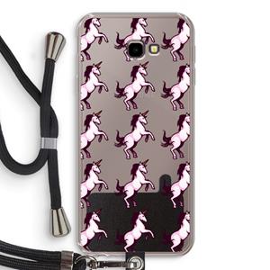 CaseCompany Musketon Unicorn: Samsung Galaxy J4 Plus Transparant Hoesje met koord