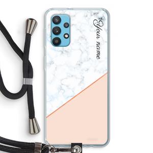 CaseCompany Marmer in stijl: Samsung Galaxy A32 4G Transparant Hoesje met koord