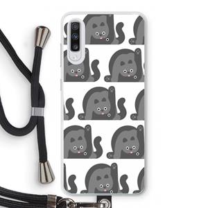 CaseCompany Cats: Samsung Galaxy A70 Transparant Hoesje met koord