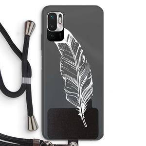 CaseCompany Pluim: Xiaomi Redmi Note 10 5G Transparant Hoesje met koord