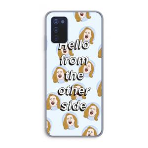 CaseCompany Hello: Samsung Galaxy A03s Transparant Hoesje