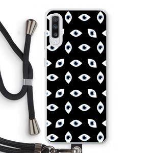 CaseCompany Eyes pattern: Samsung Galaxy A70 Transparant Hoesje met koord