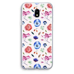 CaseCompany Bloemetjes: Samsung Galaxy J3 (2017) Transparant Hoesje