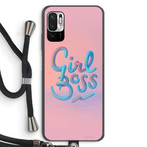 CaseCompany Girl boss: Xiaomi Redmi Note 10 5G Transparant Hoesje met koord