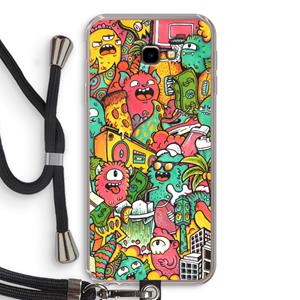 CaseCompany Vexx City: Samsung Galaxy J4 Plus Transparant Hoesje met koord