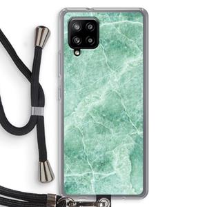 CaseCompany Groen marmer: Samsung Galaxy A42 5G Transparant Hoesje met koord
