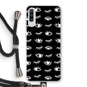CaseCompany Eye pattern #3: Samsung Galaxy A70 Transparant Hoesje met koord