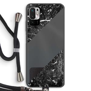 CaseCompany Zwart marmer: Xiaomi Redmi Note 10 5G Transparant Hoesje met koord