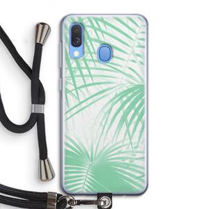 CaseCompany Palmbladeren: Samsung Galaxy A40 Transparant Hoesje met koord