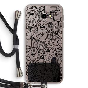 CaseCompany Vexx Black City : Samsung Galaxy J4 Plus Transparant Hoesje met koord