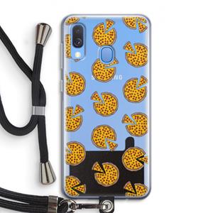 CaseCompany You Had Me At Pizza: Samsung Galaxy A40 Transparant Hoesje met koord