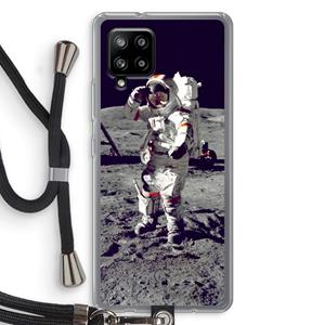 CaseCompany Spaceman: Samsung Galaxy A42 5G Transparant Hoesje met koord