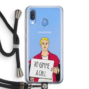 CaseCompany Gimme a call: Samsung Galaxy A40 Transparant Hoesje met koord