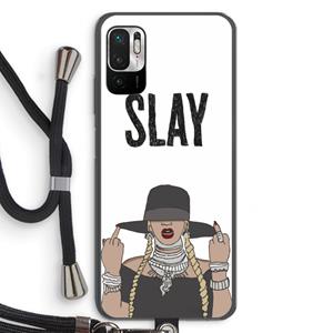 CaseCompany Slay All Day: Xiaomi Redmi Note 10 5G Transparant Hoesje met koord