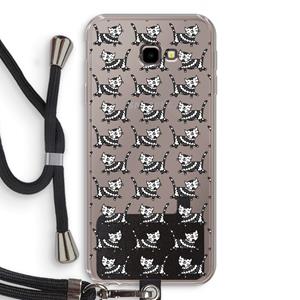 CaseCompany Zwarte poes: Samsung Galaxy J4 Plus Transparant Hoesje met koord