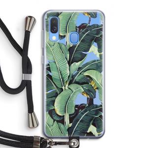 CaseCompany Bananenbladeren: Samsung Galaxy A40 Transparant Hoesje met koord