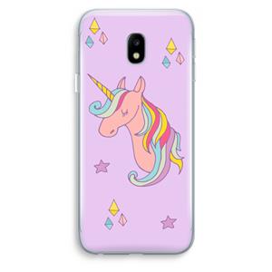 CaseCompany Roze eenhoorn: Samsung Galaxy J3 (2017) Transparant Hoesje