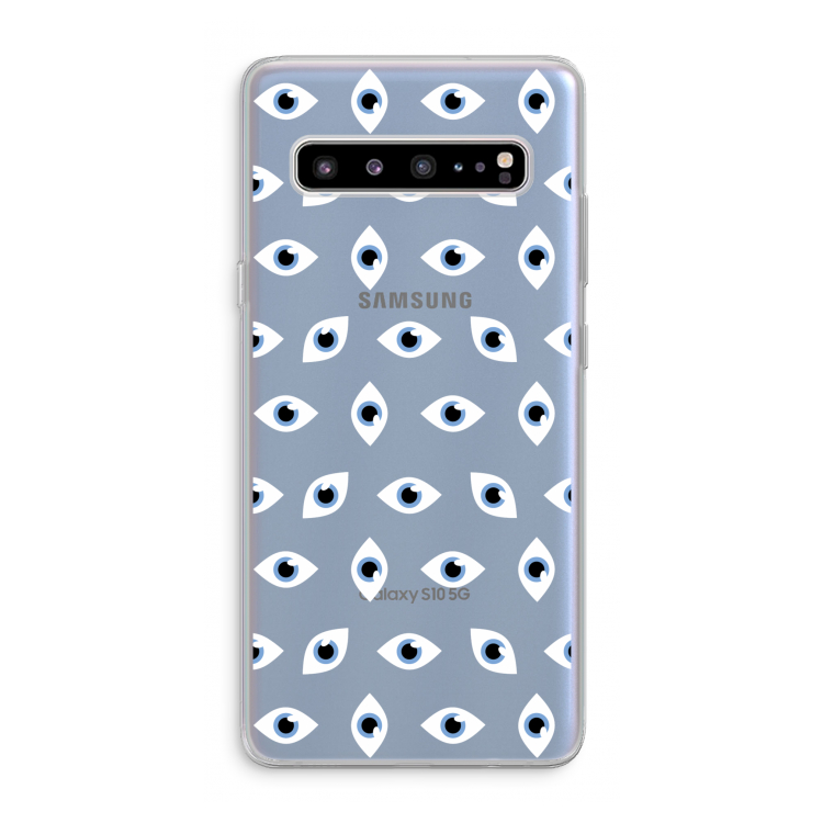 CaseCompany Eyes pattern: Samsung Galaxy S10 5G Transparant Hoesje