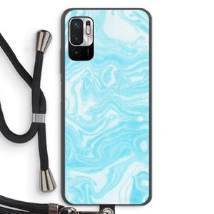 CaseCompany Waterverf blauw: Xiaomi Redmi Note 10 5G Transparant Hoesje met koord