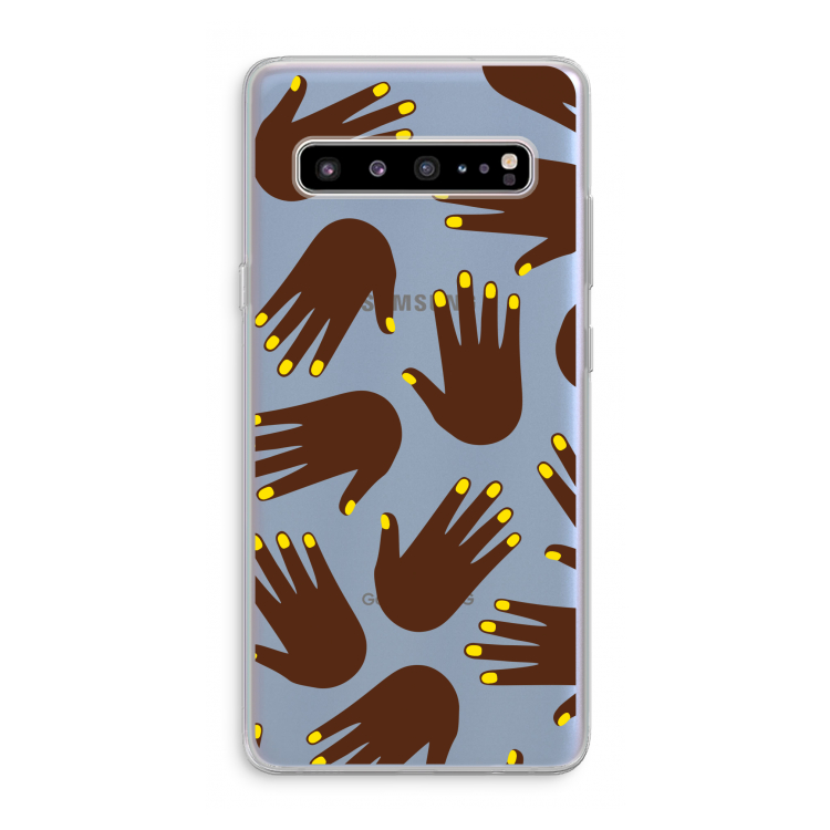 CaseCompany Hands dark: Samsung Galaxy S10 5G Transparant Hoesje