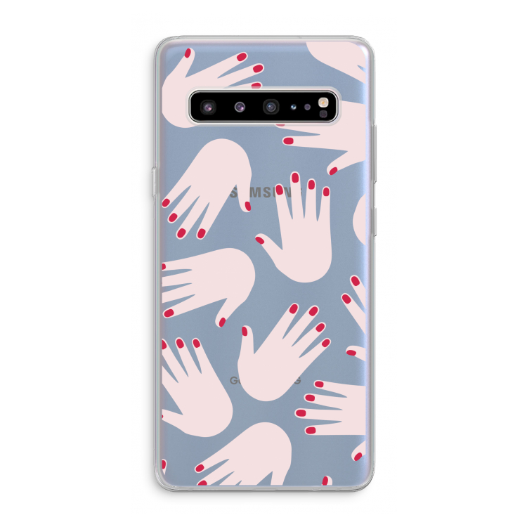 CaseCompany Hands pink: Samsung Galaxy S10 5G Transparant Hoesje