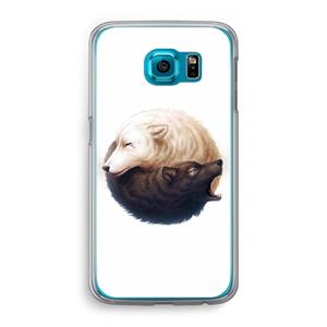 CaseCompany Yin Yang Wolves: Samsung Galaxy S6 Transparant Hoesje