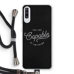 CaseCompany Capable: Samsung Galaxy A70 Transparant Hoesje met koord