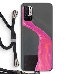 CaseCompany Paarse stroom: Xiaomi Redmi Note 10 5G Transparant Hoesje met koord